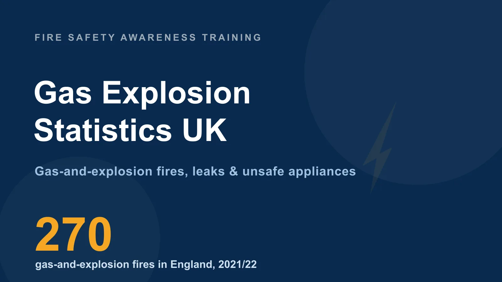Gas explosion statistics UK — headline figures on gas-and-explosion fires, RIDDOR gas incidents and dangerous gas fittings
